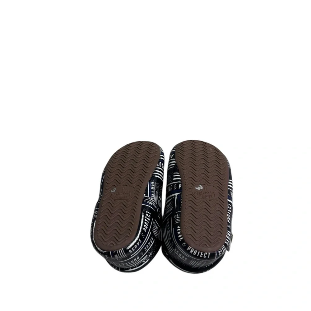 Monkey Feet Navy and White Baby Shoes